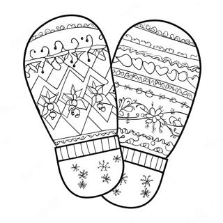 Festive Winter Mittens Coloring Page 23122-18583