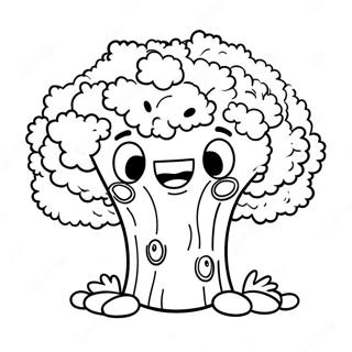 Happy Broccoli Character Coloring Page 23132-18588