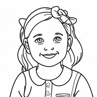 Colorful Portrait Of A Smiling Girl Coloring Page 23142-18593