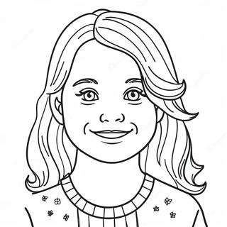 Colorful Portrait Of A Smiling Girl Coloring Page 23142-18594