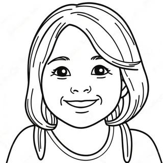 Colorful Portrait Of A Smiling Girl Coloring Page 23142-18595