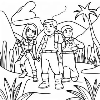 Jumanji Adventure Scene Coloring Page 23152-18610