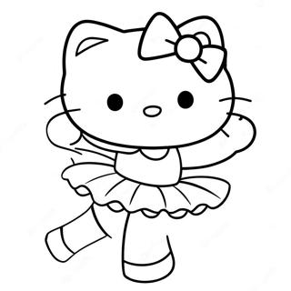 Hello Kitty Ballerina Coloring Page 23171-18614