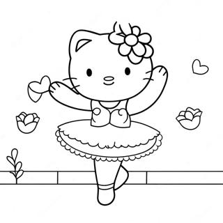 Hello Kitty Ballerina Coloring Page 23171-18616