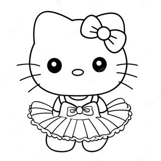 Cute Hello Kitty In Tutu Coloring Page 23172-18618