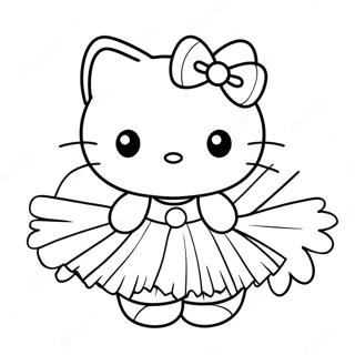 Cute Hello Kitty In Tutu Coloring Page 23172-18620