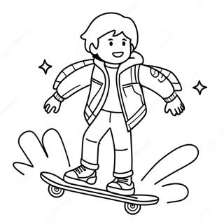 Marty Mcfly Riding Hoverboard Coloring Page 23182-18625