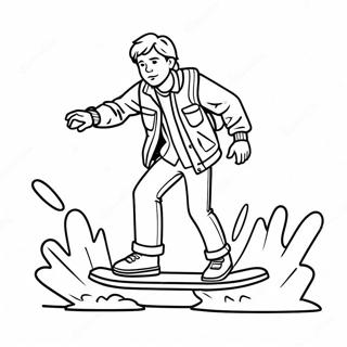 Marty Mcfly Riding Hoverboard Coloring Page 23182-18626