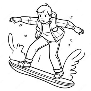 Marty Mcfly Riding Hoverboard Coloring Page 23182-18627