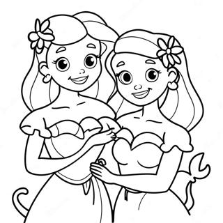 Ariel Sisters Coloring Page 23191-18631