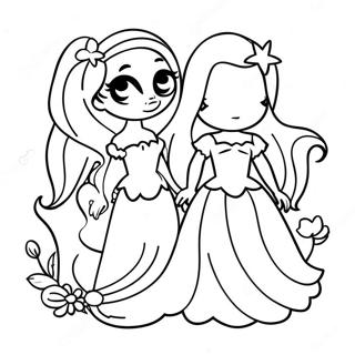 Ariel And Her Colorful Sisters Coloring Page 23192-18633