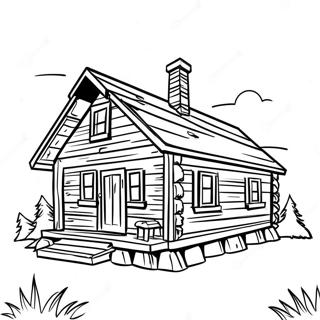 Log Cabin Coloring Pages