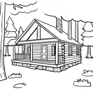 Log Cabin In The Woods Coloring Page 23201-18639