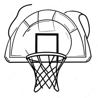 Colorful Basketball Hoop With Ball Coloring Page 23212-18649