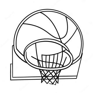 Colorful Basketball Hoop With Ball Coloring Page 23212-18650