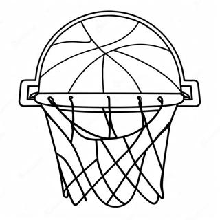 Colorful Basketball Hoop With Ball Coloring Page 23212-18651