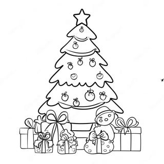 Festive Christmas Tree Coloring Page 2322-1898