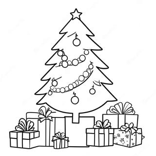 Festive Christmas Tree Coloring Page 2322-1899