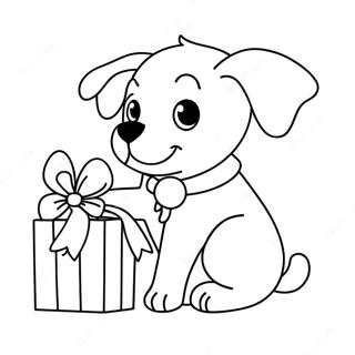 Christmas Puppy Coloring Pages