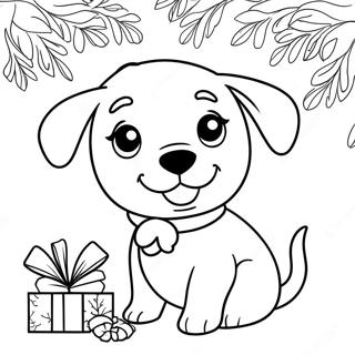 Christmas Puppy Coloring Page 23241-18674