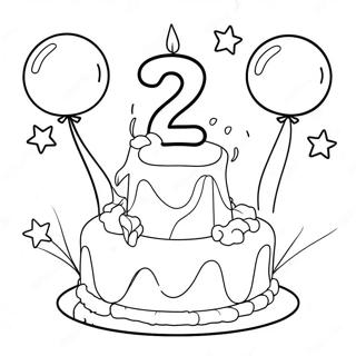 Happy 2nd Birthday Coloring Page 23251-18677