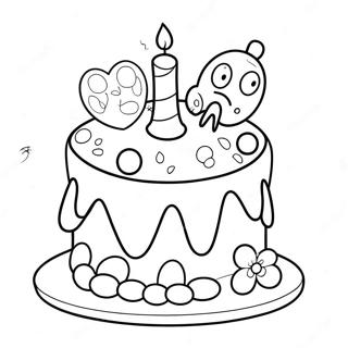 Cute 2nd Birthday Cake Coloring Page 23252-18681