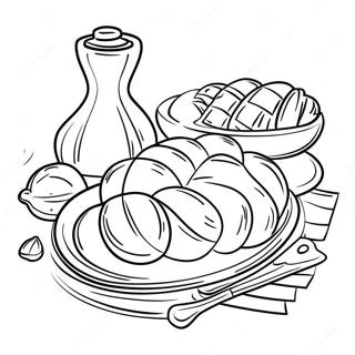 Shabbos Challah Bread Coloring Page 23272-18697