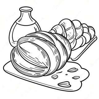 Shabbos Challah Bread Coloring Page 23272-18699