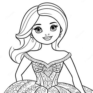 Bibble Barbie In Sparkly Dress Coloring Page 23282-18705