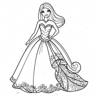 Bibble Barbie In Sparkly Dress Coloring Page 23282-18706