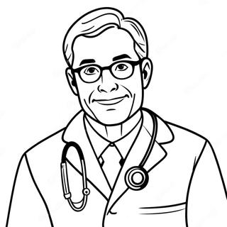 Colorful Doctor With Stethoscope Coloring Page 23292-18713