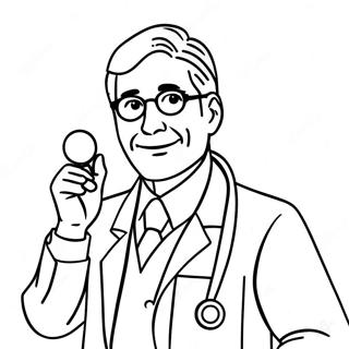 Colorful Doctor With Stethoscope Coloring Page 23292-18714