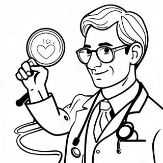 Colorful Doctor With Stethoscope Coloring Page 23292-18715