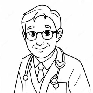 Colorful Doctor With Stethoscope Coloring Page 23292-18716