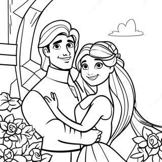 Rapunzel And Flynn Romantic Coloring Page 23301-18718