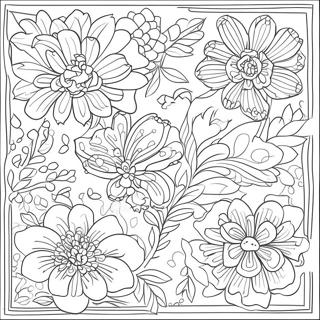 Chinoiserie Floral Patterns Coloring Page 23311-18732