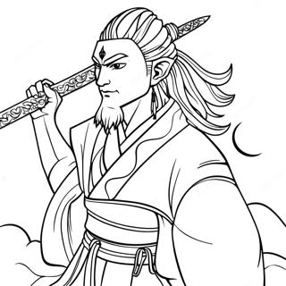 Tengen Uzui With His Nichirin Blade Coloring Page 23332-18755