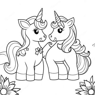 Enchanting Unicorns Coloring Page 2342-1919