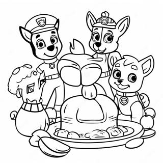 Paw Patrol Thanksgiving Feast Coloring Page 23431-18825