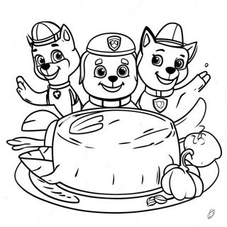 Paw Patrol Thanksgiving Feast Coloring Page 23431-18826