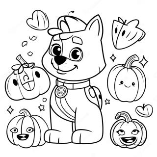 Paw Patrol Characters With Pumpkins Coloring Page 23432-18821