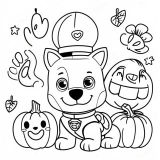 Paw Patrol Characters With Pumpkins Coloring Page 23432-18822