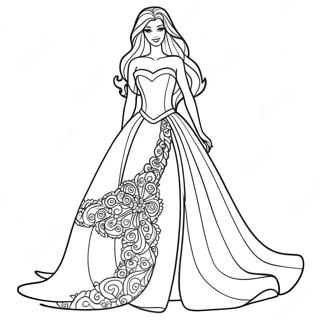 Barbie Dress Coloring Page 23441-18831