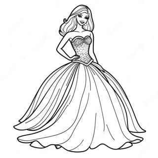 Barbie In A Sparkly Evening Dress Coloring Page 23442-18833