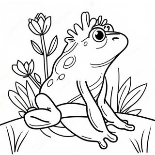 Frog With Flowers Coloring Page 23462-18848