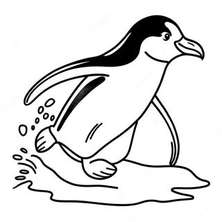 Playful Penguin Sliding On Ice Coloring Page 23472-18860