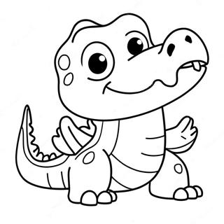 Cute Cartoon Crocodile Coloring Page 23492-18876