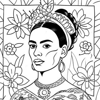 Frida Kahlo Portrait Coloring Page 2351-1922