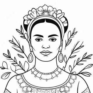 Frida Kahlo Portrait Coloring Page 2351-1923