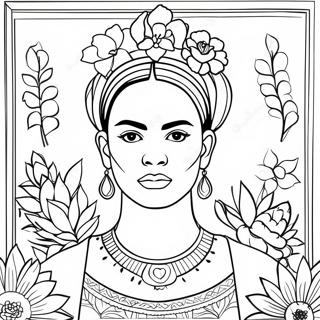 Frida Kahlo Portrait Coloring Page 2351-1924